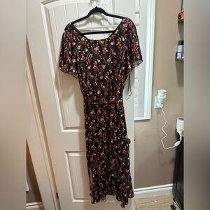 RESERVED Lane Bryant Pink and Red Flutter Sleeve Maxi Sundress